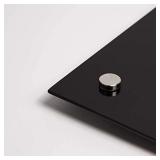 U Brands Glass Dry Erase Board, 47 x 35 Inches, Black Non-Magnetic Surface, Frameless