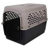 Petmate Vari Fashion Single-Door Plastic Dog Kennel, Brown, Large, 40"L