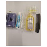 Sealed New Hygiene kit in a bag-Dawn Mist tearless baby Shampoo & Body Bath Dawn Mist Bar Soap Dawn Mist Clear Stick Deodorant Dawn Mist Toothpaste 30 Tuft Toothbrush Black comb Clear bag