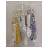 Sealed New Hygiene kit in a bag-Dawn Mist tearless baby Shampoo & Body Bath Dawn Mist Bar Soap Dawn Mist Clear Stick Deodorant Dawn Mist Toothpaste 30 Tuft Toothbrush Black comb Clear bag