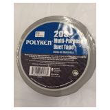 Polyken 681095 Silver Multi-Purpose Duct Tape, 9 mil Thick, 27 psi Tensile Strength, 60 yd. Length, 2" Width