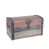 Household Essentials Small Weathered Wooden Storage Trunk