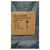 ANTIQUE BRONZE MARBLE BUFFET LAMP 11 ( OK-4161M)