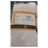 WINTERLACE CASUAL COTTON CREW SOCKS 12 PAIR PACK SIZES MEDIUM 9-11 WHITE