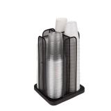 Mind Reader - 4-Compartment Carousel Cup and Lid Organizer - Black Metal Mesh