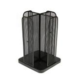 Mind Reader - 4-Compartment Carousel Cup and Lid Organizer - Black Metal Mesh