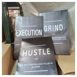 3 WALL ART POSTERS, EXECUTION, GRIND, HUSTLE W/ VERB