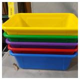 5 DIFFERENT COLOR STORAGE BINS