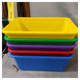 5 DIFFERENT COLOR STORAGE BINS