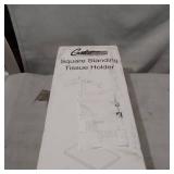 Latitude II Rectangle Base Freestanding Toilet Paper Holder 22.25" H, Matte Black