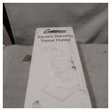 Latitude II Rectangle Base Freestanding Toilet Paper Holder 22.25" H, Matte Black