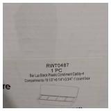 Bar Lux Black Plastic Condiment Caddy - 4 Compartments - 19 1/2" x 6 1/4" x 3 3/4" - 1 count box