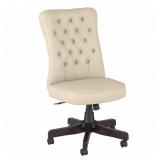 Bushï¿½ Business Furniture Arden Lane High-Back Tufted Office Chair, Antique White Leather, Standard Delivery