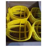 STERL LIGHTING 100 FOOT OUTDOOR YELLOW STRING LIGHTS COMMERCIAL SOCKETS WITH BIRD CAGE