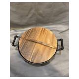 WUWEOT 14" Cast Iron Wok with Handles and Wooden Lid, Pre-Seasoned Nonstick Iron De...