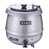 SYBO SB-6000-2G Commercial Grade Soup Kettle with Hinged Lid and Detachable Stainless Steel Insert Pot for Restaurant and Big Family, 10.5 Quarts, Silver