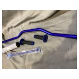 7/8" 22mm Dirt Bike Handlebars - Blue Universal Handle Bar Tubes Handlebar Cross Bar with Pad Grips Set for YZ125 YZ250 YZF250F YZF450F WR125