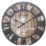 Westzytturm Large Wood Wall Clock 24 Inch Rustic Farmhouse Vintage Oversized 3D Roman Numeral Decorative