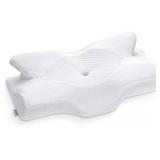 Elviros Cervical Memory Foam Pillow, Contour Pillows for Neck and Shoulder Pain, Ergonomic Orthopedic Sleeping Neck Contoured Support Pillow for Side Sleepers, Back and Stomach Sleepers (White)