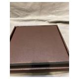 YOUDENOVA 15 inches Folding Storage Ottoman, Cube Storage Boxes Footrest Stool, Small Ottomans with Foam Padded Seat, Support 300lbs (Brown, Leather)