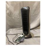 Lasko - Ceramic Tower Space Heater with Remote Control - Black/Silver
