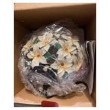 Alpine Corporation Solar Hanging Poinsettia Ornament with LED Light