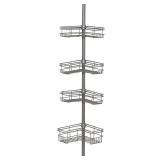 Zenna Home Tension Pole Shower Caddy, Satin Nickel