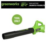 Greenworks 90 MPH 320 CFM 24-Volt Battery Cordless Handheld Leaf Blower (Tool-Only)