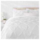 Basics Pinch Pleat Comforter Bedding Set, King, Bright White
