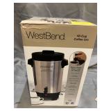 West Bend 58002 Highly Polished Aluminum Commercial Coffee Urn 42 Cup, Silver