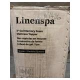 linenspa 3 inch gel infused memory foam mattress topper - queen size