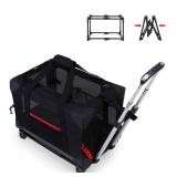 GJEASE Pet Dog Carrier with Wheels,Pet Dog Carrier Rolling Travel with Durable Mesh Panels,Collapsible and Breathable Shoulder Bag Travel Carrier for Small & Medium Dogs/Cats