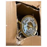 JONATHAN Y Plains Mini Lantern 12 in. 4-Light Brass Gold Iron Modern Farmhouse LED Flush Mount,