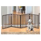 Petmaker 80-62875-g4 Wooden Pet Gate- Foldable 4-panel Indoor Barrier Fence, Fre