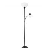FLOOR STANDING LAMP WITH 2 PLASTIC GLOBES ( MODEL #: LF2000-BLK)