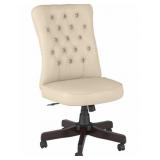 Bushï¿½ Business Furniture Arden Lane High-Back Tufted Office Chair, Antique White Leather, Standard Delivery