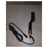 TAME THE WILD Elite Beard Straightener Brush Kit-ION Technology-Portable Anti-Scald Heated Beard Brush Straightener-Beard Soap -Pearwood Comb - Storage Case Included