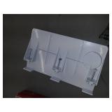 White Bedside Shelf for Bed - Clip on Nightstand with Cup Holder & Cord Holder, MODEL#: MU 1091