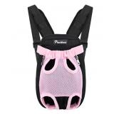 Pawaboo Pet Carrier Backpack, Adjustable Pet Front Cat Dog Carrier Backpack , Pink, Medium
