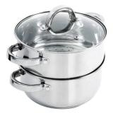Oster Hali Steamer Set W/Lid - 3 Qt Casserole W/Lid & Steamer Insert - Mirror Finish - SS - 0.4 mm