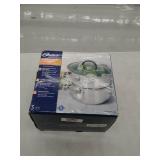 Oster Hali Steamer Set W/Lid - 3 Qt Casserole W/Lid & Steamer Insert - Mirror Finish - SS - 0.4 mm
