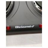 Elite Gourmet - Electric Double Cast Burner - Black USED