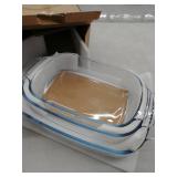 3- Piece Deep Glass Baking Dish set DAMAGED