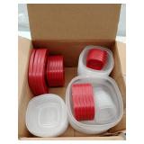 Rubbermaid - 2063704 Rubbermaid Easy Find Vented Lids Food Storage Containers, Racer Red