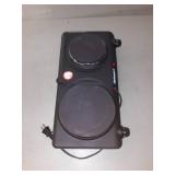 Elite Gourmet - Electric Double Cast Burner - Black,MODEL: EDB-302BF