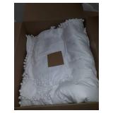Pom Pom Fringe Duvet Cover Queen Set-3 Bohemian Bedding,White