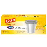 Glad Drawstring Small Trash Bags - Lemon Fresh Bleach - 4 Gallon - 34ct