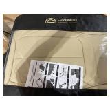 Coverado Front and Back Seat Covers 4 Pieces, Breathable Fabric&Leather Car Seat Protectors Full Set