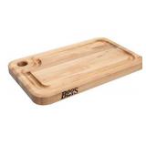 John Boos Block MPL1610125-FH-GRV Prestige Maple Wood Edge Grain Reversible Cutting Board with Juice Groove, 16 Inches x 10 Inches x 1.25 Inches
