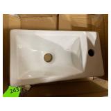 Bathroom Vanity W/Sink Combo 16 inch for Small Space MDF Paint Modern Design White Wall Mounted Cabinet Set, White Resin Basin Sink Top